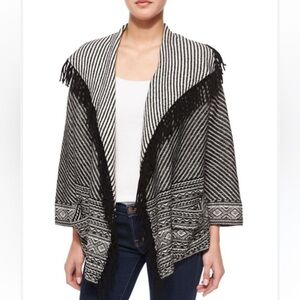 Joie Jocope Open Front Jacquard Cardigan Size Medium